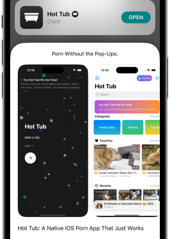 Hot Tub, aplikasi porno iPhone asli pertama, tiba di UE
