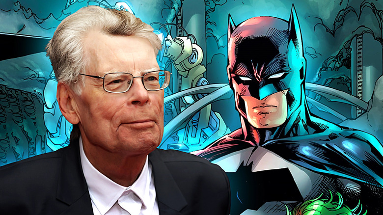 Stephen King Headshot di sebelah Batman seperti yang ditarik oleh Jim Lee di Hush