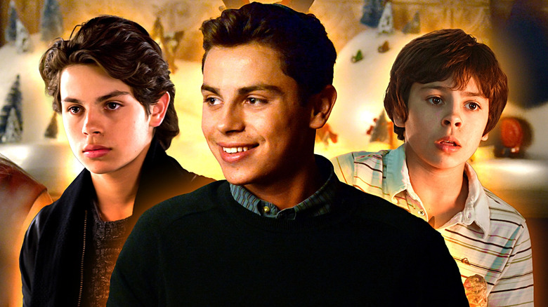 Jake T. Austin tersenyum di tengah, dan gambar -gambarnya di Fosters dan Wizards of Waverly Place di samping