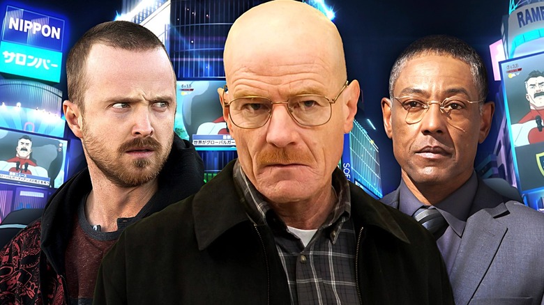 Jesse Pinkman, Walter White dan Gus Fring dengan pidato Omni-Man bermain di latar belakang