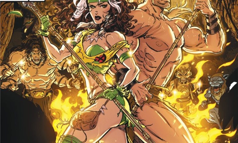 Rogue Savage Land #2 Cover Rogue dan Kazar berpose