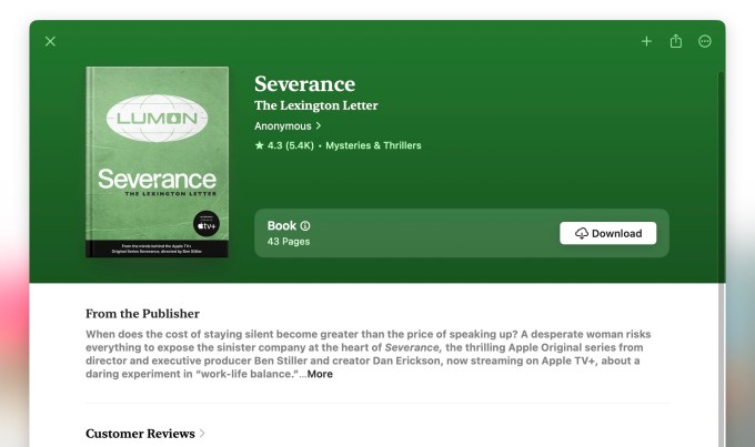 Jelajahi dunia online 'Severance' Apple TV
