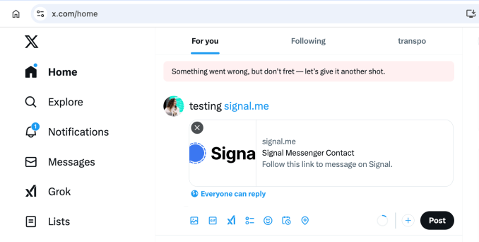 X memblokir tautan ke sinyal, platform pesan yang aman yang digunakan oleh pekerja federal