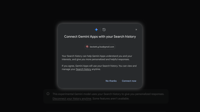 Google Gemini dengan personalisasi