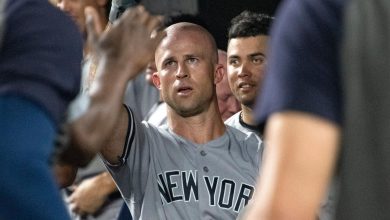 Brett Garner di pertandingan Yankees