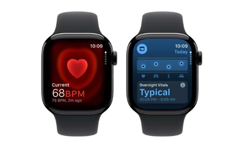 Tampilan layar Seri 10 Apple Watch Menampilkan Detail