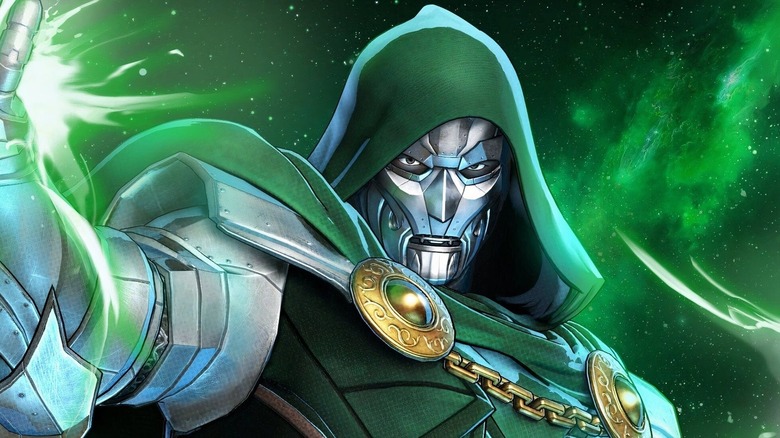 Gambar Doctor Doom dari sampul masalah Marvel Comics