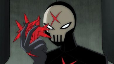 Red X memegang X Batarangs di Teen Titans -nya