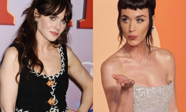 Kolase foto Zooey Deschanel dan Katty Perry