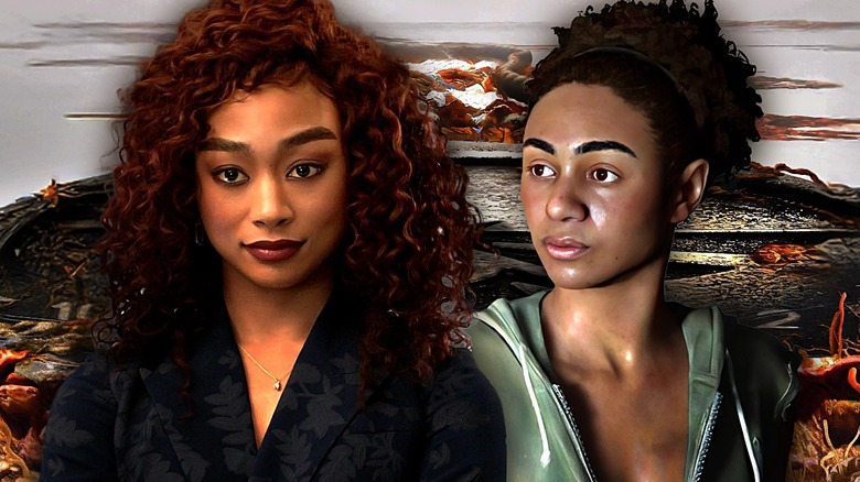Nora From The Last Of Us Part II Video Game di sebelah gambar Tati Gabrielle