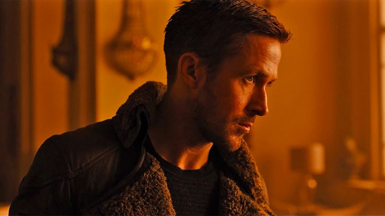 Ryan Gosling as K in a Room Based in Orange Light in Blade Runner 2049