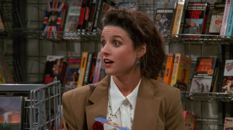 Elaine tampak terkejut di Seinfeld