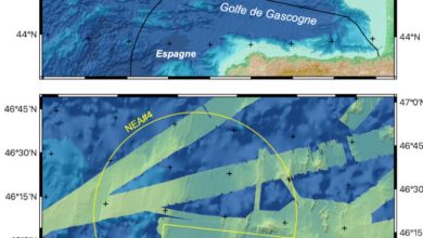 Lokasi Area di Dataran Abyssal Atlantik Timur Laut di mana dru radioaktif