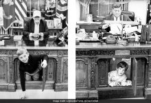 Donald Trump, cucu Theo menciptakan foto Gedung Putih ikon John F Kennedy