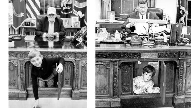 Donald Trump, cucu Theo menciptakan foto Gedung Putih ikon John F Kennedy