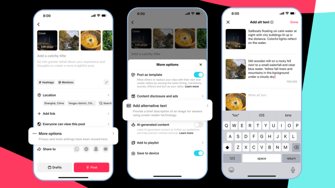 Tiktok meluncurkan alat aksesibilitas baru, termasuk teks alt yang dihasilkan AI
