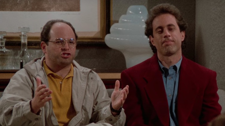 Jason Alexander sebagai George Costanza dan Jerry Seinfeld memberikan ide di Seinfeld