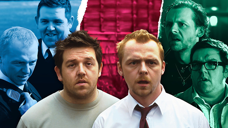 Karakter Simon Pegg dan Nick Frost dari tiga trilogi Cornetto