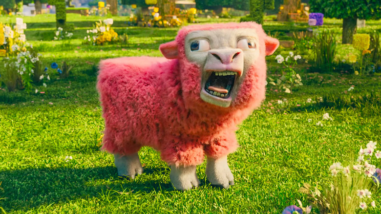 Domba merah muda dari film Minecraft