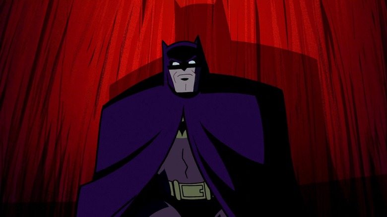 Batman: The Brave and the Bold, Chill of the Night!, Batman berdiri di depan tirai merah