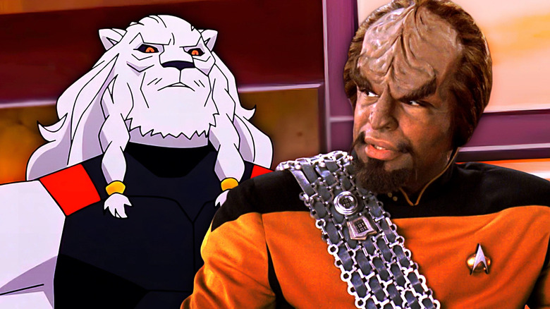 Battle Beast In Invincible di sebelah Worf di Star Trek: The Next Generation
