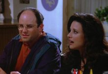 George dan Elaine di meja restoran di Seinfeld