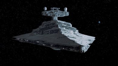 Bintang Kekaisaran Kekaisaran melaju di galaksi di Star Wars: Episode V - The Empire Strikes Back