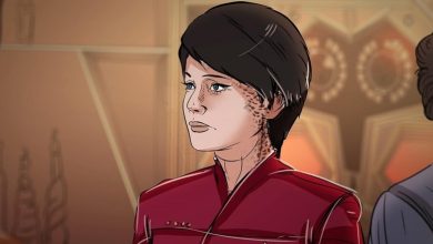Karya Seni Nicole de Boer sebagai Letnan Ezri Dax dari apa yang kami tinggalkan