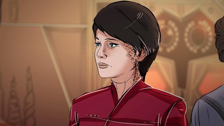 Karya Seni Nicole de Boer sebagai Letnan Ezri Dax dari apa yang kami tinggalkan