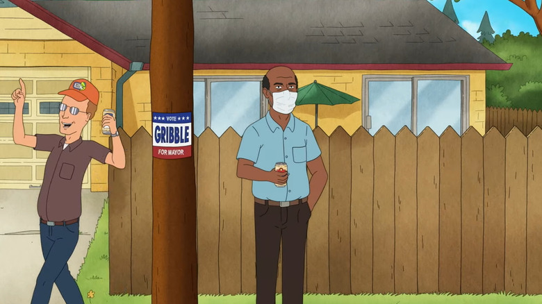 Dale Gribble dan karakter baru yang tidak disebutkan namanya di reboot King of the Hill