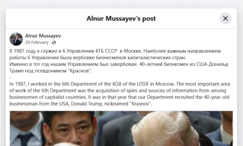 Mantan Petugas KGB Rusia Mussayev Trump Krasnov Post