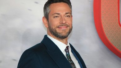 Zachary Levi di Shazam! Fury of the Gods UK Premiere.