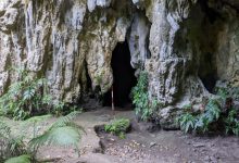 Pintu masuk gua pantai ritidian di mana nasi tertua ditemukan