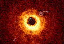 Gambar disk di sekitar bintang TWA 7 direkam menggunakan TE ESO yang sangat besar