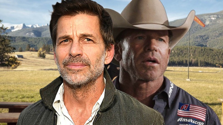 Zack Snyder di sebelah Taylor Sheridan