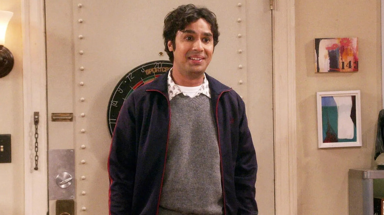 Kunal Nayyar sebagai Raj Koothrappali tampak gugup pada teori Big Bang