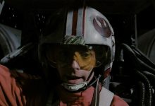 Luke Skywalker di kokpit X-Wing di Star Wars: A New Hope