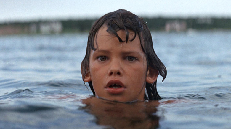 Chris Rebello sebagai Michael Brody tampak takut di Jaws