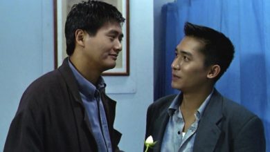 Tony Leung Alan dan Chow Yun-Fat's Tequila bertatap muka di lorong di Hard Rebus