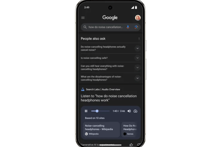 Google menguji ikhtisar audio untuk pertanyaan pencarian